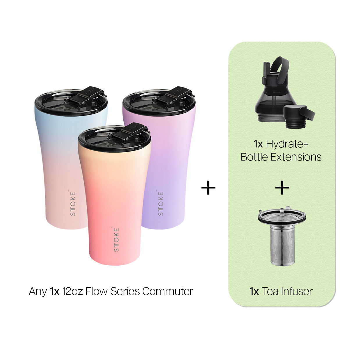 12oz / 16oz Flow Series + Hydrate+ & Tea Infuser Bundle