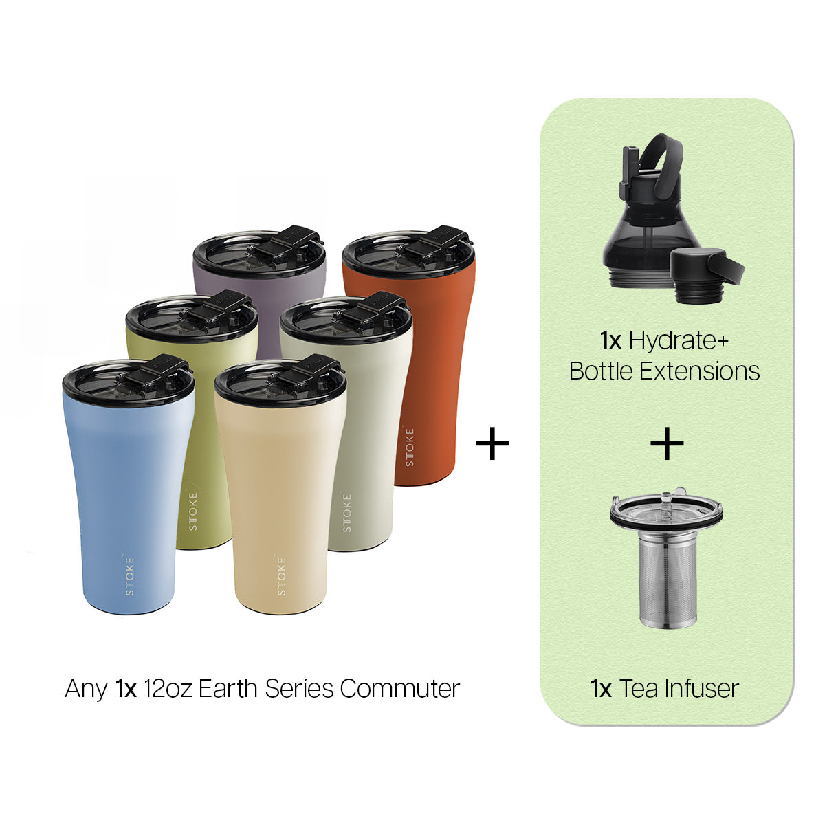 12oz / 16oz Earth Series + Hydrate+ & Tea Infuser Bundle