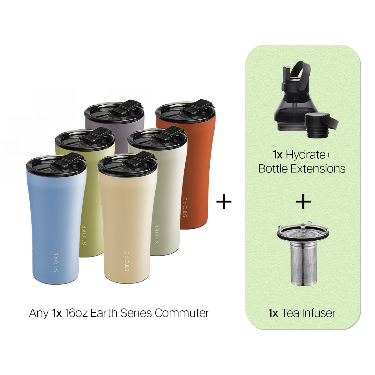 12oz / 16oz Earth Series + Hydrate+ & Tea Infuser Bundle