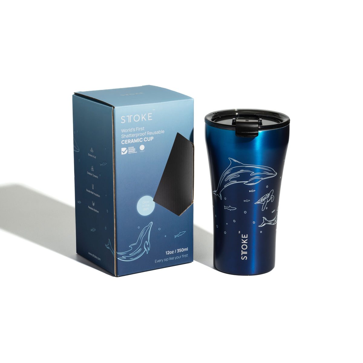 Dolphin STTOKE Reusable Coffee Cups — 12oz